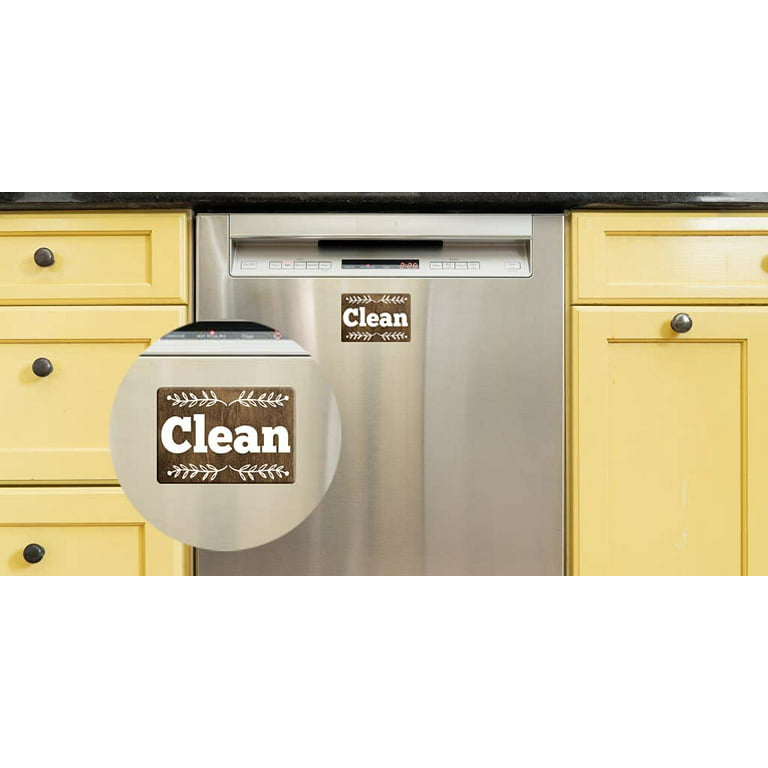 Dishwasher Magnet Clean Dirty Sign Indicator - 3.5 x 2.8 inches - Double  Sided with Bonus Magnetic Plate - Clean Dirty Magnet for Dishwasher