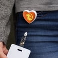 thumbnail image 2 of Hidden Temple Orange Iguanas Heart Lanyard Retractable Reel Badge ID Card Holder, 2 of 4