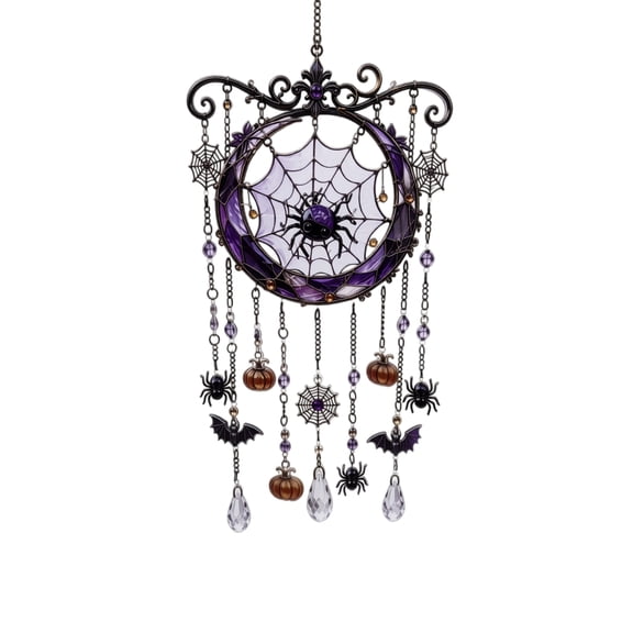 Moonsky Halloween Suncatcher Wind Chime Decorative Window Hanging Ornament with Innovative Pattern for Spooky Holiday Party Home Decor 7.87 Inches
