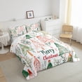thumbnail image 3 of Feelyou Kids Christmas Queen Comforter Set, Cartoon Xmas Tree Bedding Sets, Winter Jungle Plant Print Reversible Bedding Comforter Set, Lightweight Room Decor, 3pcs, 3 of 8