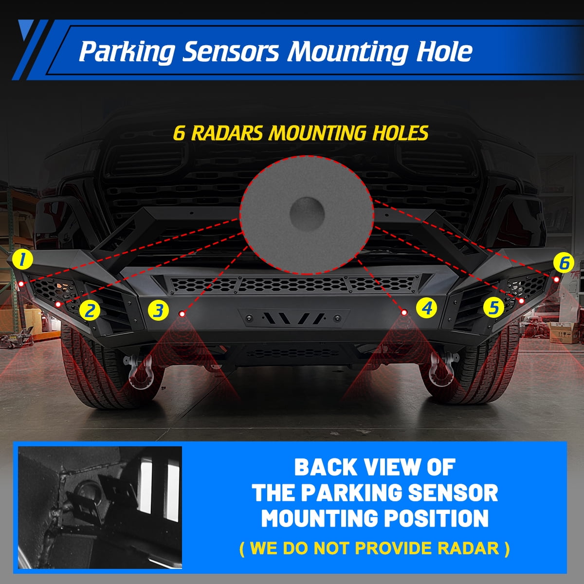 Front Bumper for 2025 Ram 1500,Heavy Duty Steel Full Width Front Bumper with Side Wings A & Bull Bar A & Winch Plate