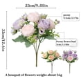 thumbnail image 3 of Artificial Peony Wedding Bouquet, Ongmies Small Rose & Persian Peony Artificial Flower Bundle: Ideal for Home & Wedding Bouquet Decorations, Indoor Fake Bouquet, 3 of 8