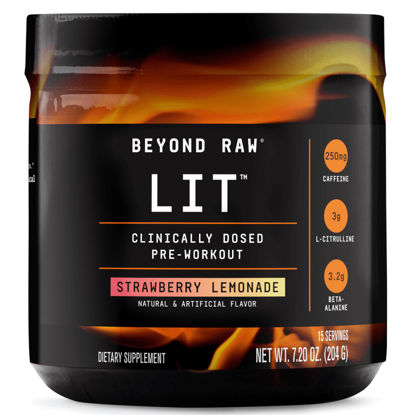 Beyond Raw® LIT™ PreWorkout Powder, Strawberry Lemonade, 250mg