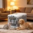 thumbnail image 6 of HOARBOEG Foldable Pet Carrier Crate Portable Collapsible Cat Dog Travel Kennel Airline Cargo Car Outdoor Cage Gray, 6 of 6