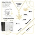 thumbnail image 2 of BEBERLINI Leaf CZ Charm 14K Gold Filled Cuban Chain Pendant Necklace Set Jewelry Women 18", 2 of 7