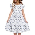 thumbnail image 1 of Robe d'Été pour Femme Wo-Fusoul, Robe Décontractée à Manches à Volants à Double Couche et Col Rond, Tissu Extensible Doux pour le Quotidien, 1 of 8
