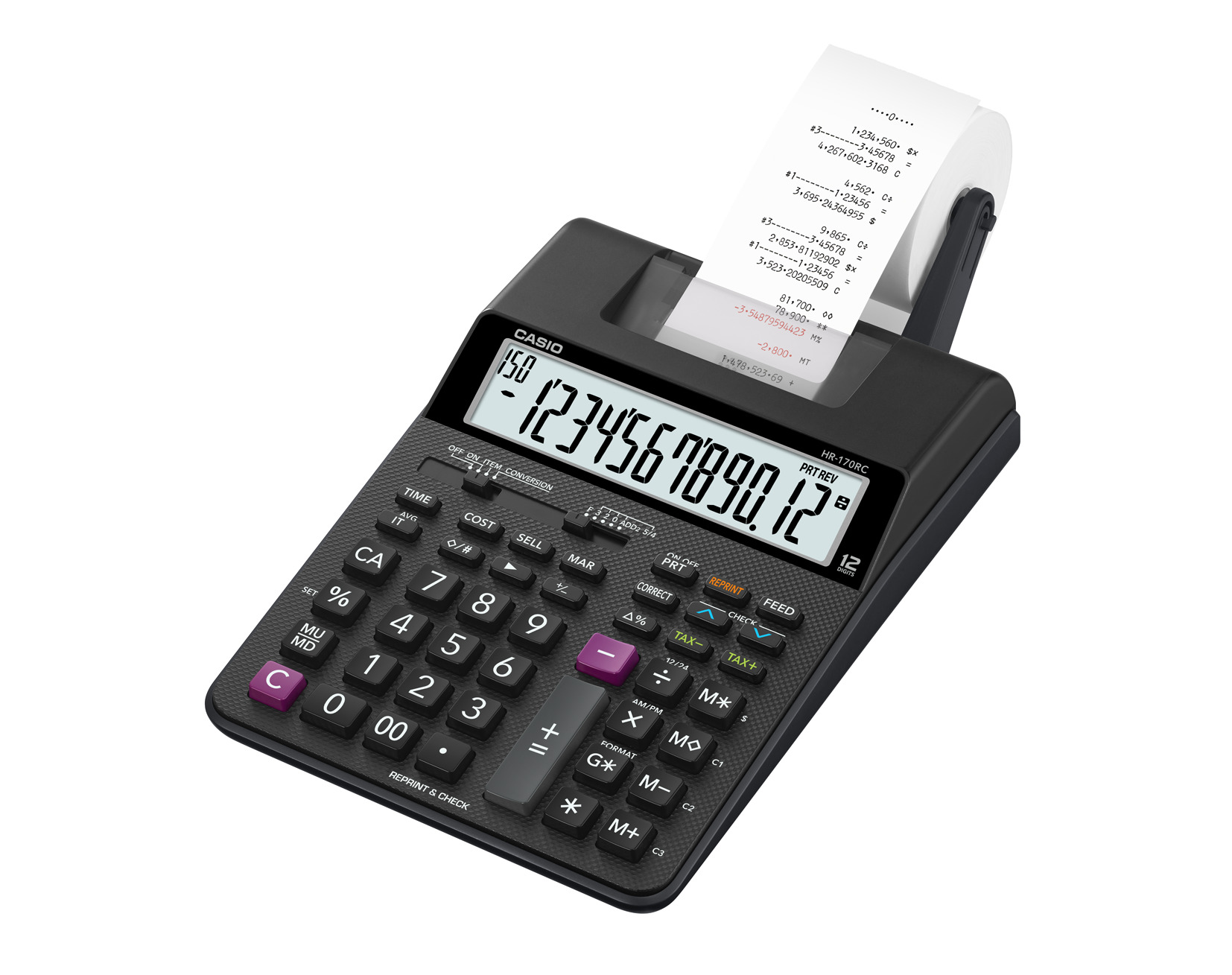 Casio HR-170RC 12-Digit Printing Calculator photo 2