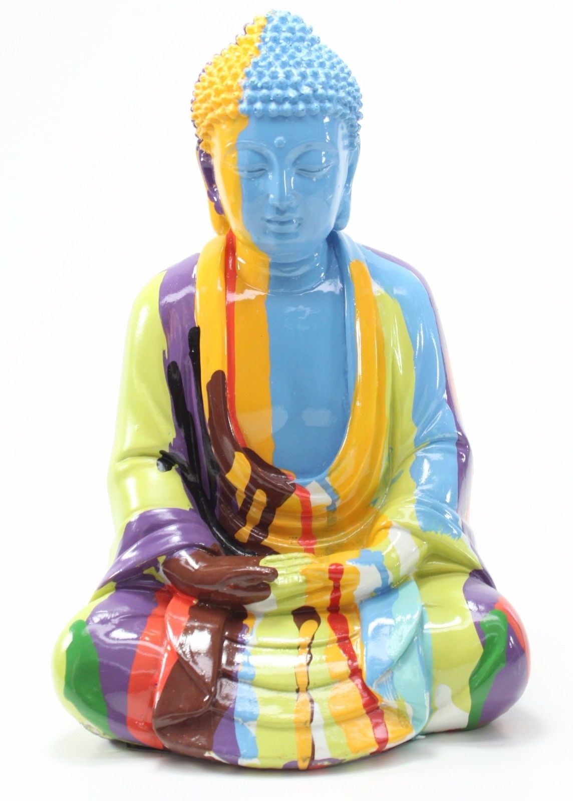 Feng Shui Buddhism Buddha Amitabha Meditating In Mudra Figurine Wind Chime Decor
