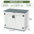 thumbnail image 6 of Craftian Outdoor Horizontal Storage Shed with X-Shaped Lockable Door, 35 Cu Ft Weather Resistant Resin Tool Shed, Light Gray, 6 of 8