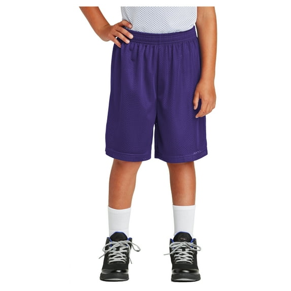 Youth PosiCharge Double-Layer Classic Polyester Mesh Short Purple X-Large