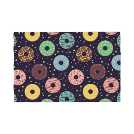 

Placemats Set Of 4 / 6 Donut Print No.9065 Placemats For Dining Table Indoor/Outdoors Heat Resistant Washable Placemats 18 X 12
