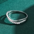 thumbnail image 4 of 925 Sterling Silver Cross Line Ring: Geometric Korean Style Gold-Plated Gemstone Inlay for Women Travel Gift, 4 of 8