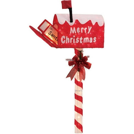 holiday time christmas decor 50in tinsel animated mailbox holiday time christmas decor 50in tinsel animated mailbox