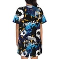 thumbnail image 3 of Bingfone Football Print Pajamas Sets for Women Soft Short-Sleeved Pjs with Lounge Shorts Two Piece Sleepwear, 3 of 8