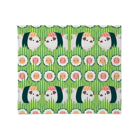 CafePress - Nigiri Pug Throw Blanket - Soft Fleece Throw Blanket, 50"x60" for All Ages