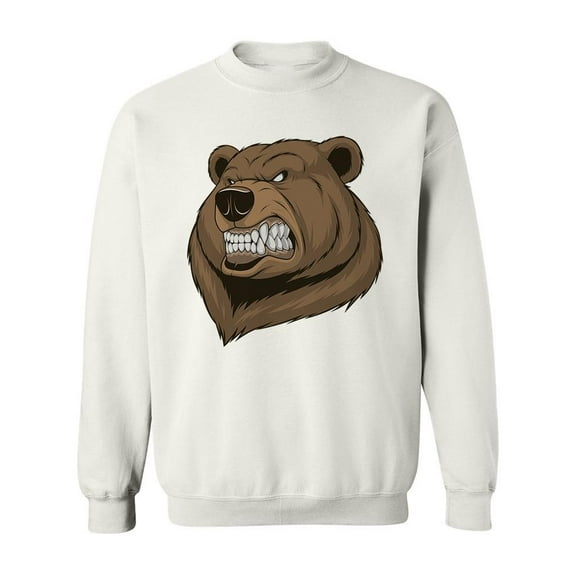 Ferocious Bear Head. Sweatshirt Men -Image by Shutterstock, Male 5X-Large