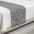 thumbnail image 2 of Safari Bed Runner, Leopard Cheetah Animal Print Kiss Shape Lipstick Mark Dotted Trend Art, Decorative Accent Bedding Scarf for Hotels Homes and Guestrooms, Twin, Charcoal Grey Pink, by Ambesonne, 2 of 2