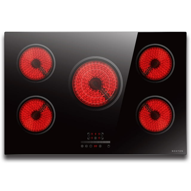 Estufa eléctrica NOXTON de 30 cm, 5 quemadores, sensor táctil, 220 V