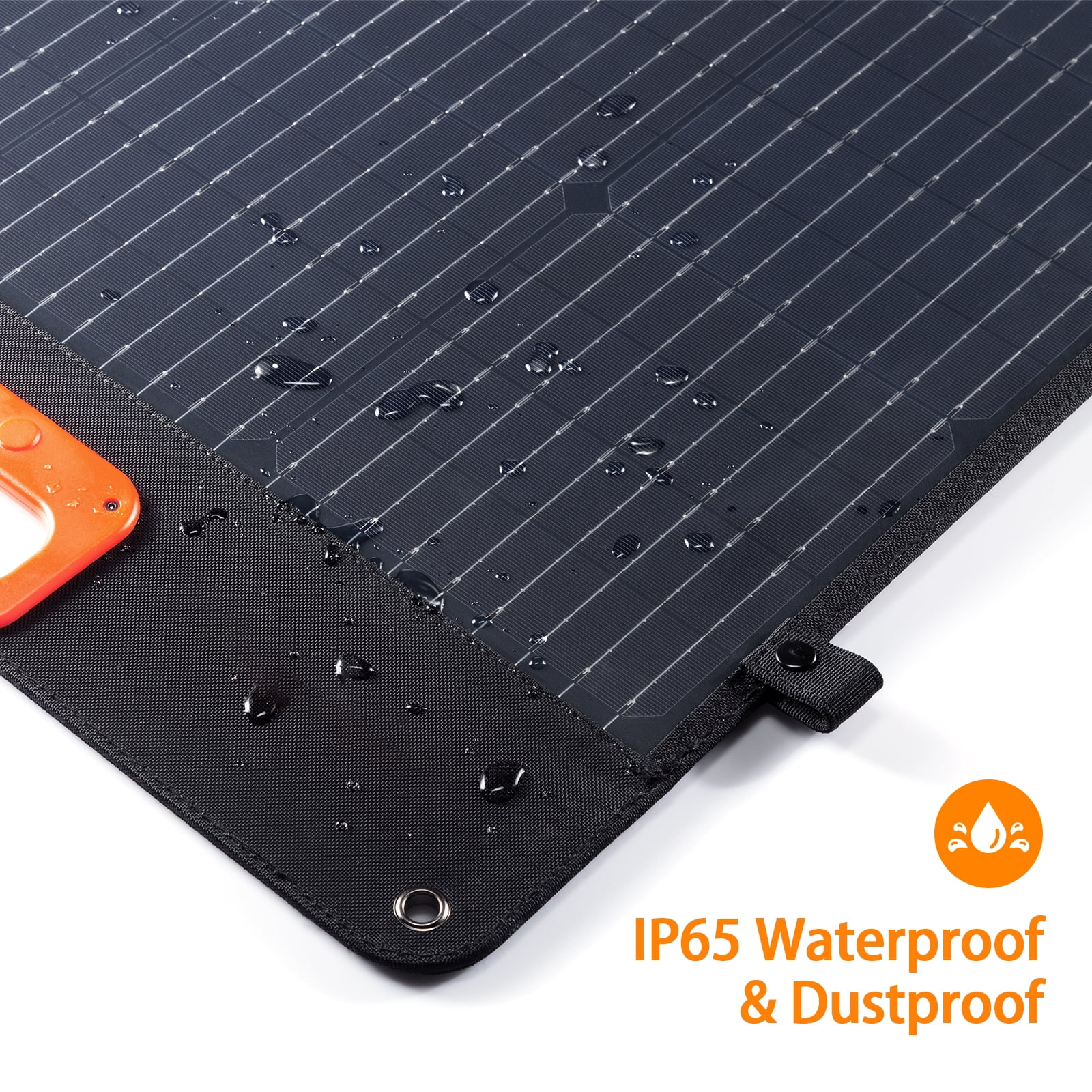 BEYGO 200W Portable Solar Panel for Power Station, Waterproof IP65 Foldable Solar Panel with Output Connector for RV, Camping, Blackout