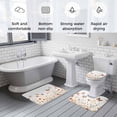 thumbnail image 6 of Orange Flower Bathroom Rugs Set Watercolor Butterfly Wildflower Non Slip Absorbent Soft Bath Mats 3 Piece Set with Bathroom Rug, U-Shaped Floor Mat, Toilet Seat Cover Large Size, 6 of 9