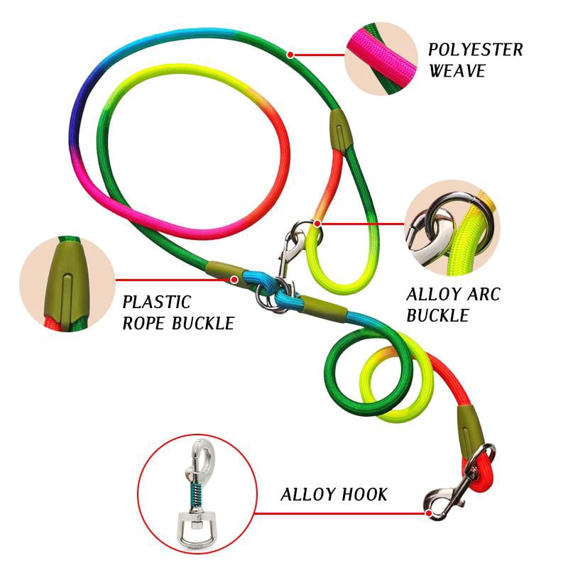 Reflective Nylon Leashes Pet Dogs Chain Traction Rope Leads For Running Free Hands Rope Chain For Dogs Explosion-proof Chain
