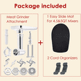thumbnail image 3 of Metal Food Grinder Attachments with Easy-slide mat for Kitchenaid Stand Mixers, Meat Grinder and Sausage Stuffer Kit, Durable Metal Design, Silver (Machine/Mixer Not Included), 3 of 10