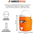 thumbnail image 2 of Termo Tipo Igloo Jarra Dispensador 3.8 LT Tapa Roscable Asa Resistente Galon Garrafon Ideal Para Bebidas Frías y Calientes Se Pueden Conservar Por Horas (Naranja), 2 of 6