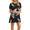thumbnail image 1 of Mefallenssiah Mode Femmes Robes d'Été Casual Cou à Manches Courtes Robe d'Impression, 1 of 7