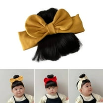 WEIWEIGG Bowknot Wigs for Girls, Fashionable Bun Wig Hairpieces, Solid Headwear Girls Hair for Daily, Party Ues