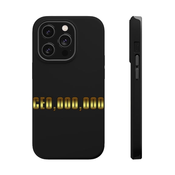 DistinctInk Tough Case for Apple iPhone 15 PRO (6.1" Screen), Compatible with MagSafe Charging - CEO,000,000 Entrepreneur 3 commo