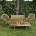 thumbnail image 2 of Jordan Manufacturing 44" x 18" Veranda Kiwi Green Solid Rectangular Tufted Contoured Outdoor Wicker Settee Bench Cushion, 2 of 13