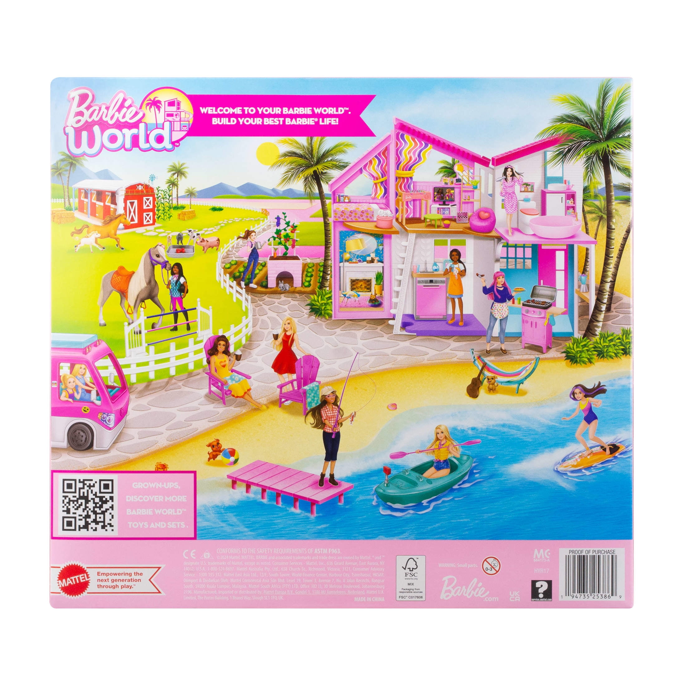 Barbie World Horse Stable Playset with Toy Horse, Jump, & Accessories, 7-Piece Set [Walmart Exclusive]