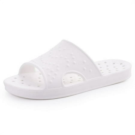 

Shower Shoes for Women Men Quick Drying Non Slip Bath Slippers Shower Sandals with Drain Holes White