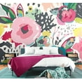 thumbnail image 2 of Origin Vibrant Abstract Floral Wall Mural, 2 of 3