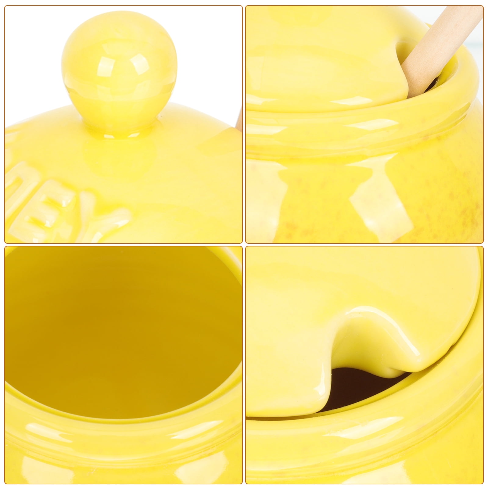 MLINS  Home Syrup Jar Storage Honey Jars with Dipper Container Lid