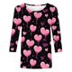 thumbnail image 4 of RKSTN Valentines 3/4 Sleeve Tops for Women Oversized Crewneck Valentine's Day Graphic Printed Short Sleeve T Shirt Womens Casual Round Neck Loose Comfy Loves Heart Print Three Quarter Sleeve Shirts, 4 of 6