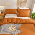 thumbnail image 2 of Move Over Burnt Orange Ruffle Pillow Shams Queen Ruffled Pattern Rust Boho Standard Pillowcases 100% Washed Microfiber, 2 of 6