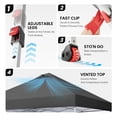 thumbnail image 4 of CROWN SHADES 10x10 Pop Up Canopy Tent with One Push Setup Easy Outdoor Sun Shade for Events, Parties, Camping Grey Grid, 4 of 8
