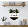 thumbnail image 5 of Blessed Sign Front Door Porch Decorations, Round Rustic Wood Hanging Sign for Farmhouse Porch Outdoor Home Holiday Front Door Sign Decor, 5 of 5