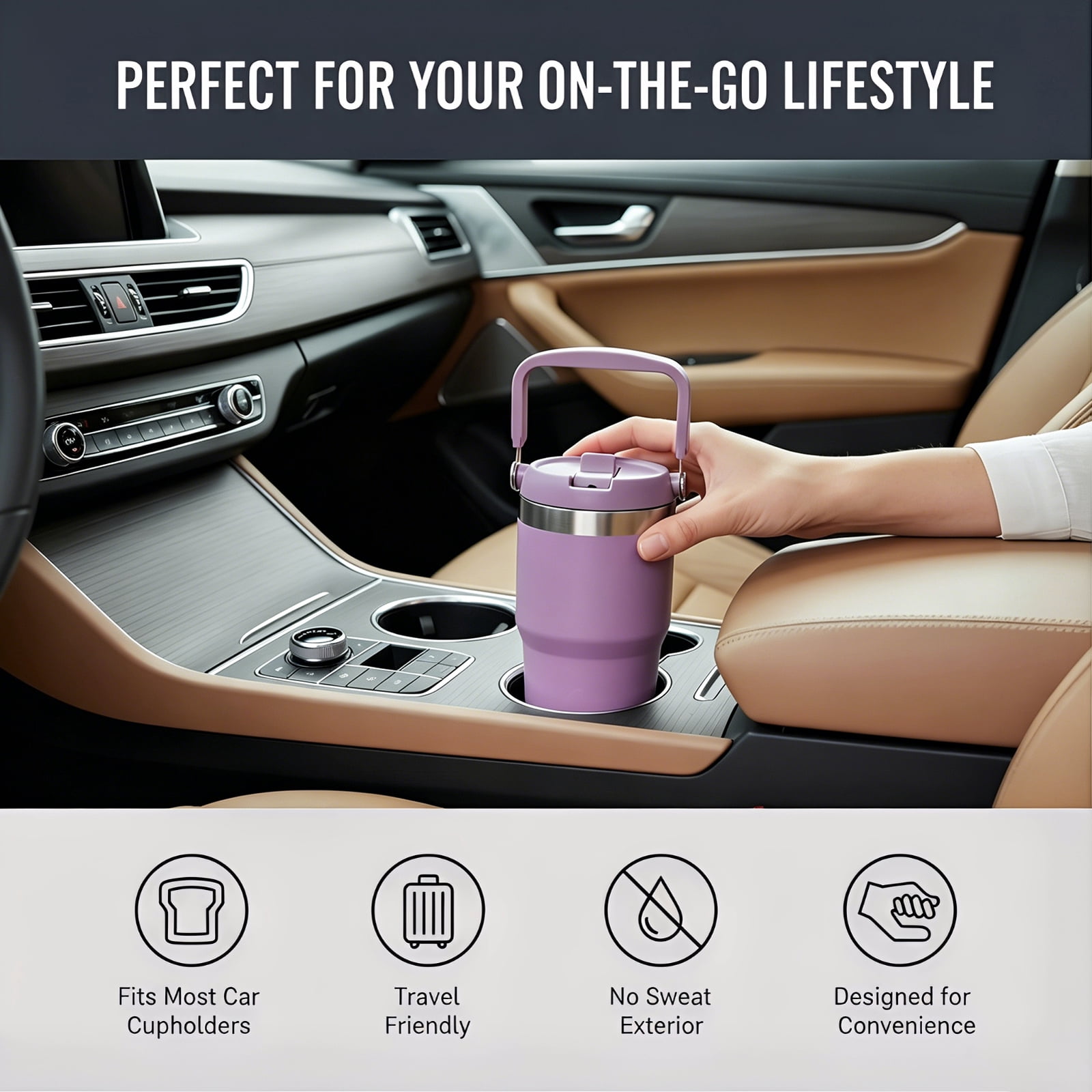 Ozark Trail 18 oz Stainless Steel Insulated Swivel Tumbler, New Lilac