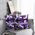 thumbnail image 4 of Set of 2 Throw Pillow Cover Purple Black Stripes Grey White Design Retro Decorative Pillow Case Striped Home Decor Square 18x18 Inch Cushion Pillowcase, 4 of 6