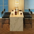 thumbnail image 6 of COZONY Set of 2/4 Bar Stools, Counter Height with Back & Upholstered Seat, Footrest for Kitchen Island, Bars, 6 of 8