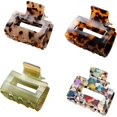 thumbnail image 1 of wonima44 4Pcs Hair Claw Clips, BetterJonny Acetate Hair Clips Square Hair Jaw Clips Hair Accessories for Women Medium Hair Clips Tortoise Barrettes Hair Accessories, 1 of 1