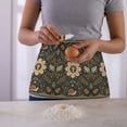 thumbnail image 2 of Retro Theme Half Waist Apron Mushroom Snail Forest Plants and Flowers Stars Short Waiter Aprons with 3 Pockets for Women Men Kitchen Restaurant Cooking, 2 of 9