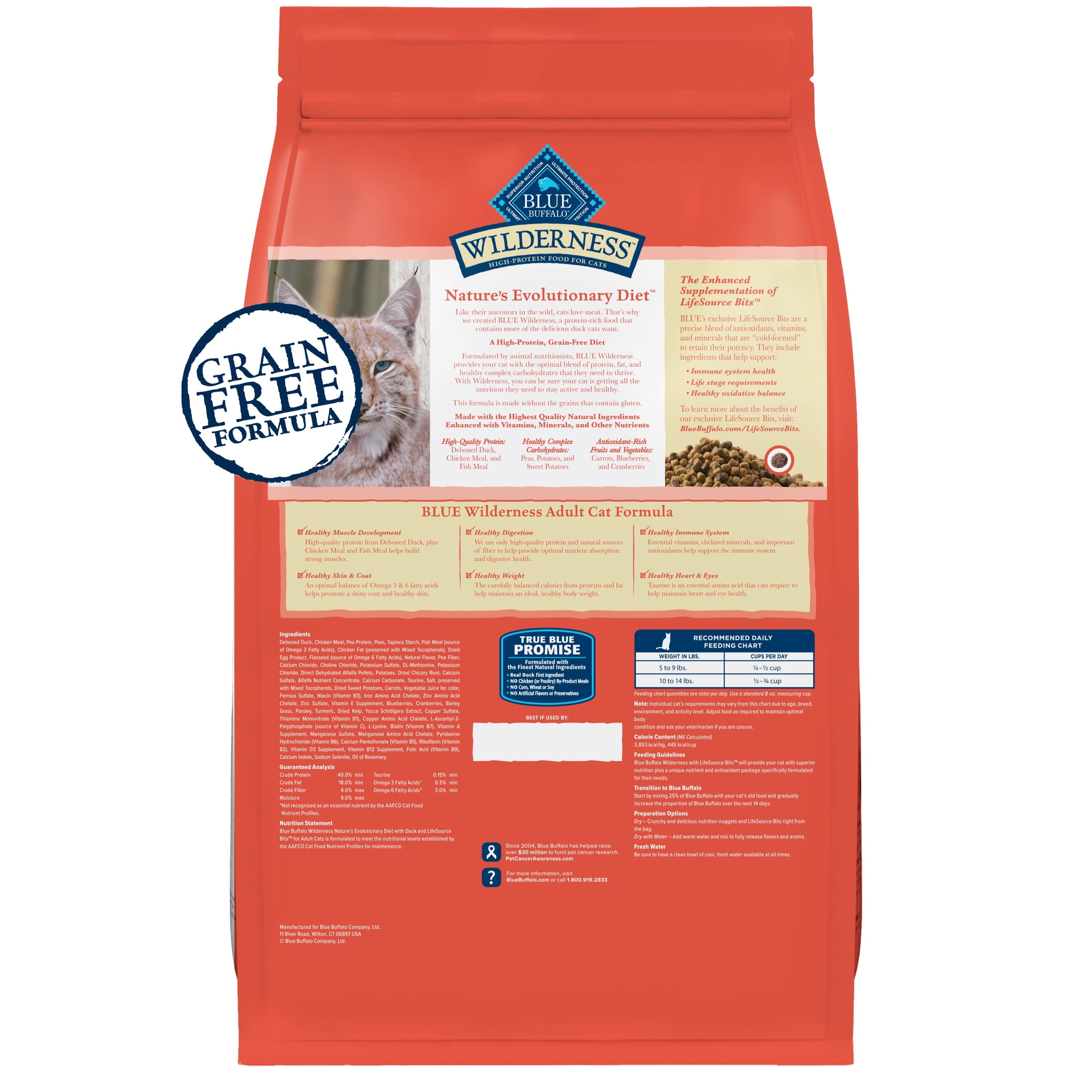 Blue Buffalo Wilderness Dry Cat Food, Weight and Hairball Control, Chicken, 4-lb. Bag
