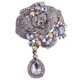 thumbnail image 1 of Broche Colgante de Boda Gran Flor de de Imitación de Cristal de Lágrima Zulema gran broche de flores, 1 of 8
