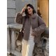 thumbnail image 3 of Abrigos informales de lana de cordero con solapa y una hilera de botones para mujer, chaquetas de gran tamaño lisas con bolsillos a la moda, ropa de calle cálida de otoño 2024, 3 of 5