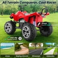 thumbnail image 4 of Funcid 24V 2-Seater Kids ATV, 4 Wheeler Electric Ride on Car with Steel Frame and 400W Motors, Ride on Toy for Kids 3-10 Years w/ Bluetooth, Music, LED Lights, Red, 4 of 11