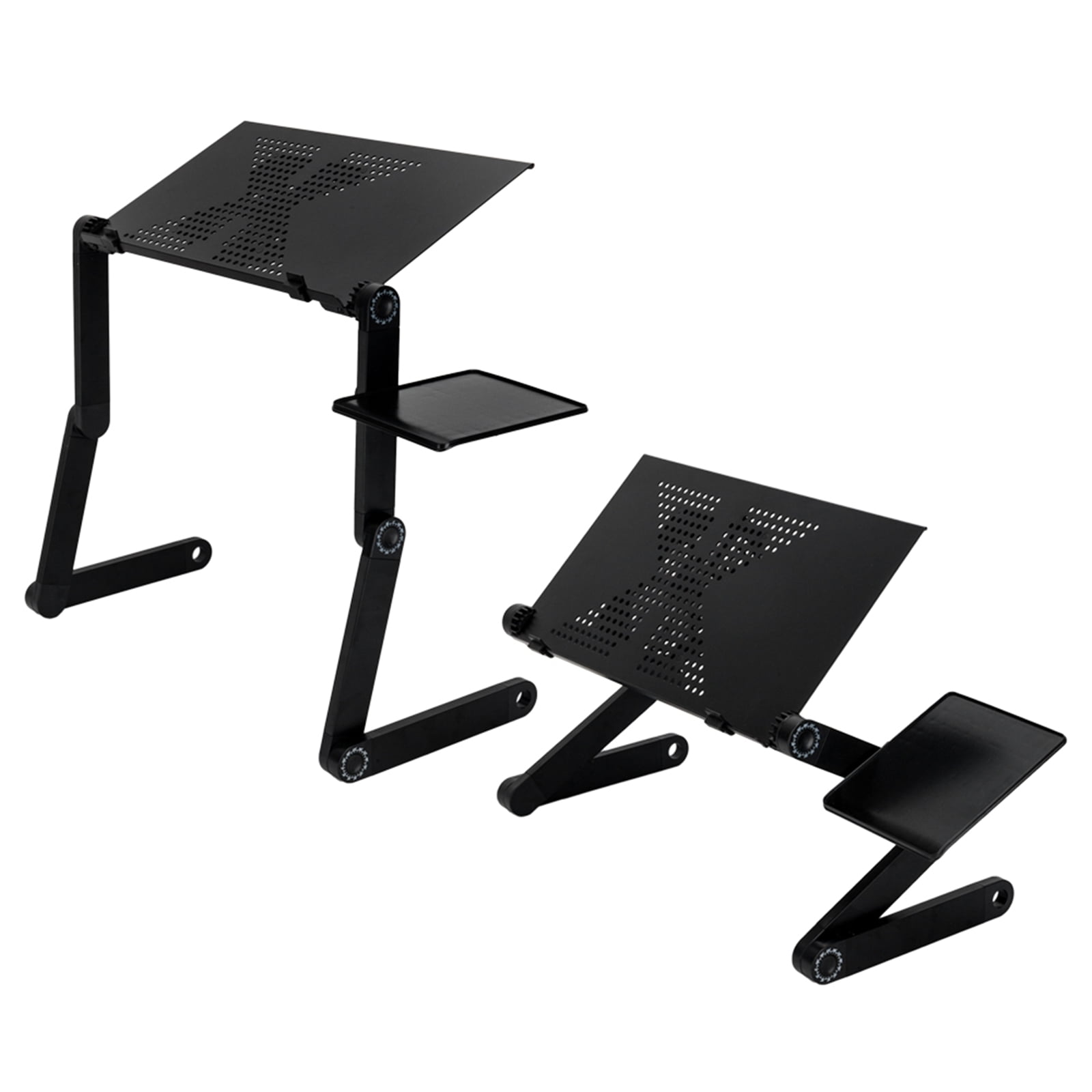 Hassch 360-Degree Rotation Folding Laptop Desk, Portable Multifunctional Laptop Trays with Fan & Mouse, Black
