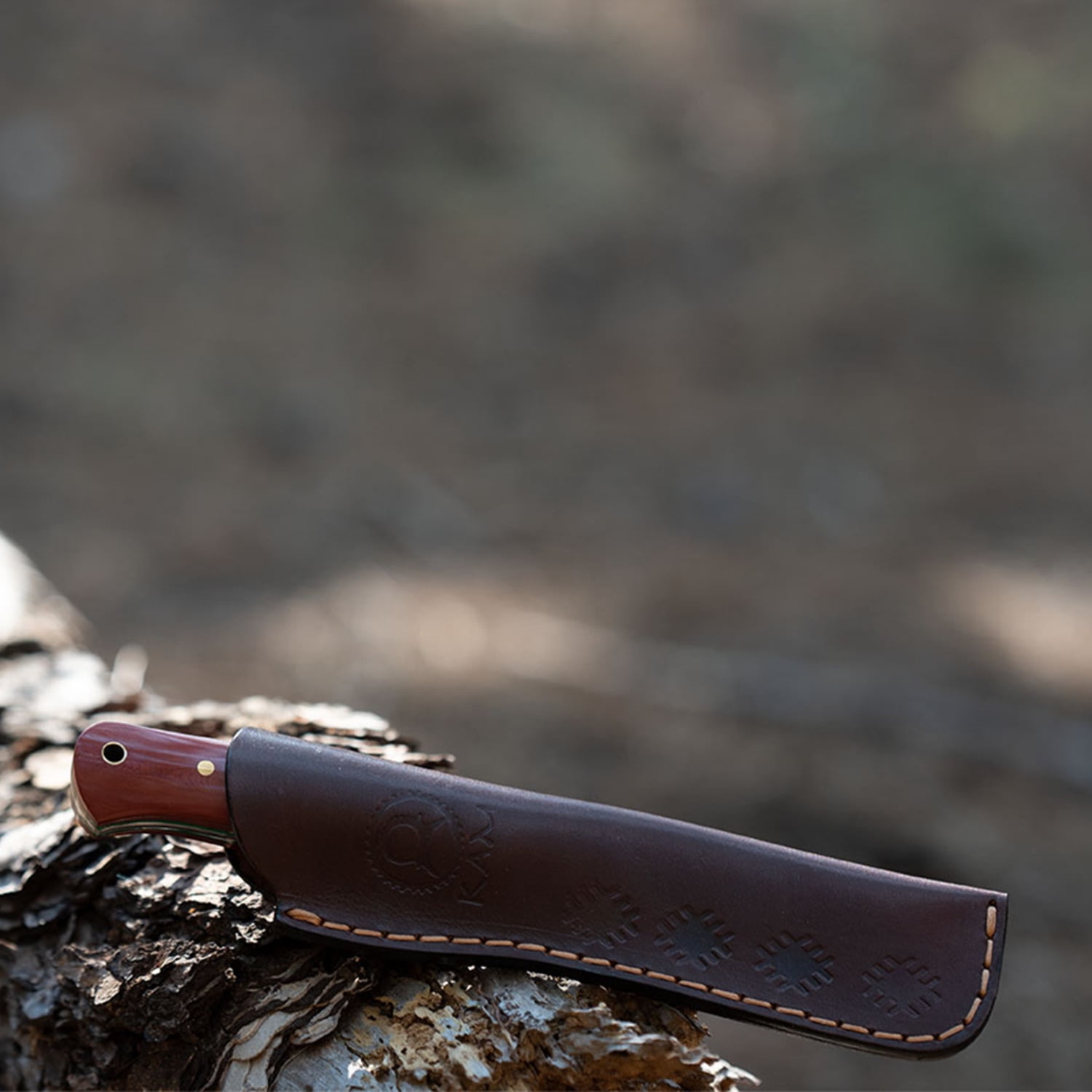 Kam Knife - B40 D2 Steel Red and Brown Handle Fixed Blade